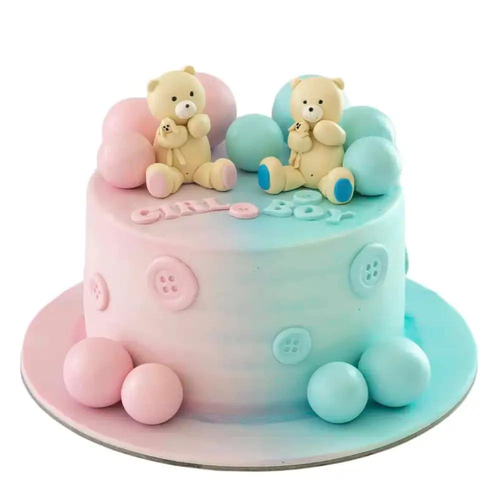 2 Bears gender reveal cake
