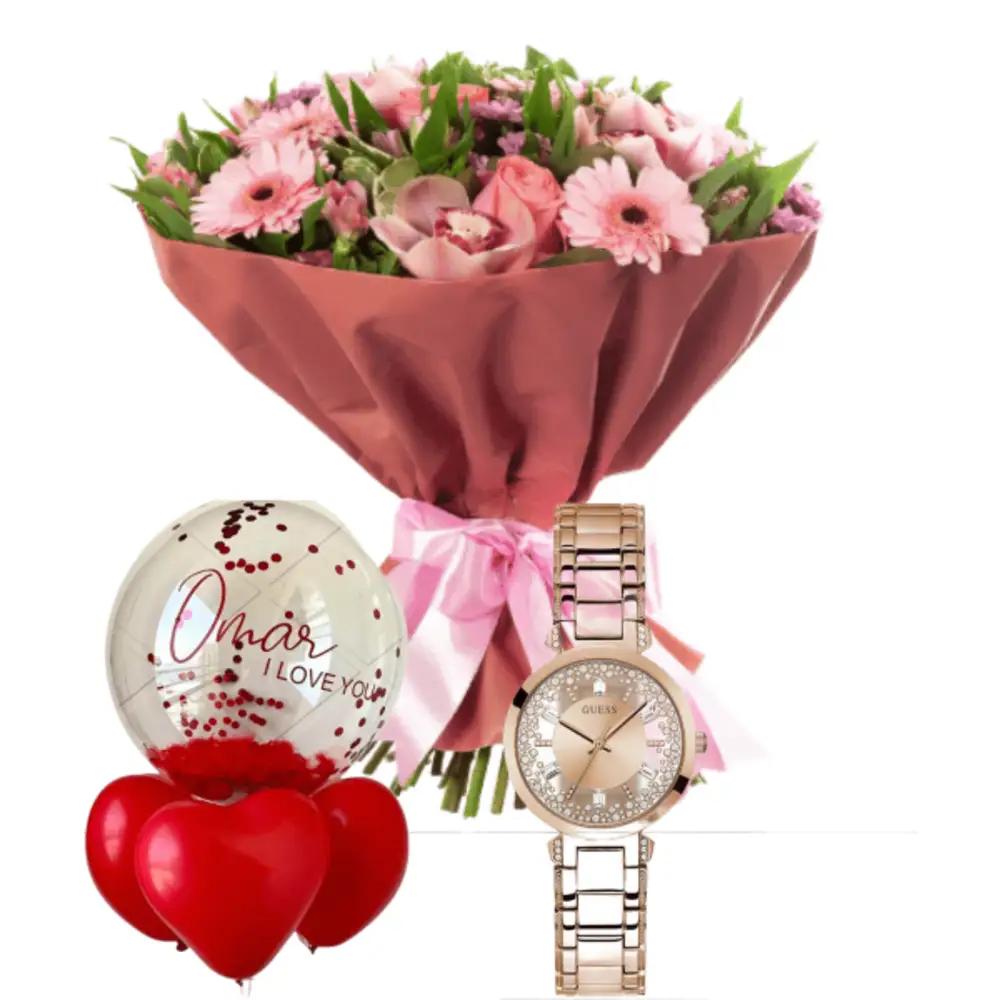 Birthday flowers and Watch gift 17