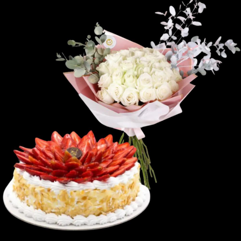 Silver Lining on Roses and Cake