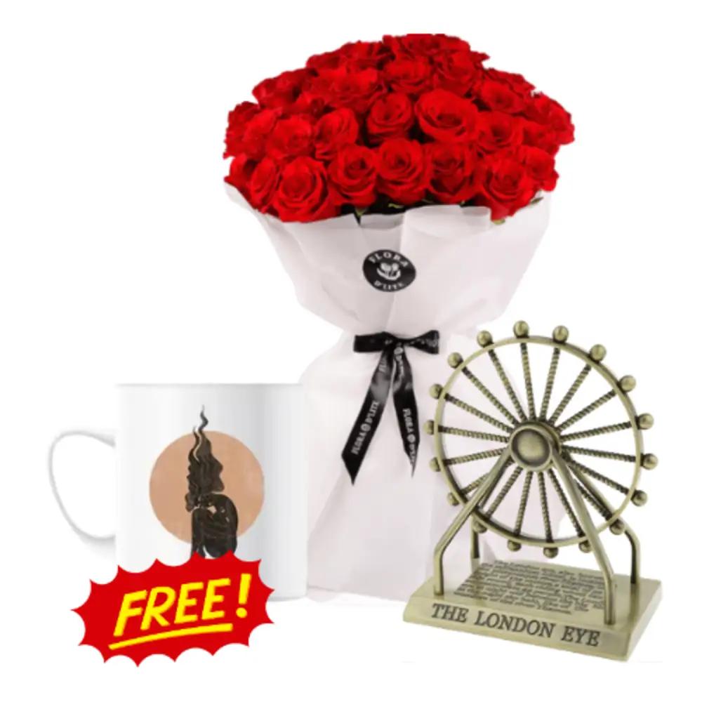 Bouquet roses with souvenirs with free mugundefined
