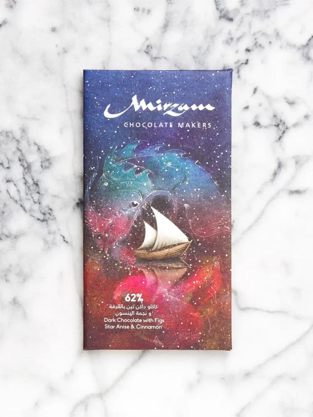 62% Dark Chocolate with Figs, Star Anise & Cinnamon62% Dark Chocolate, Fig Chocolate, Gourmet Dark Chocolate, شوكولاتة داكنة 62, شوكولاتة بالتين, شوكولاتة فاخرة
