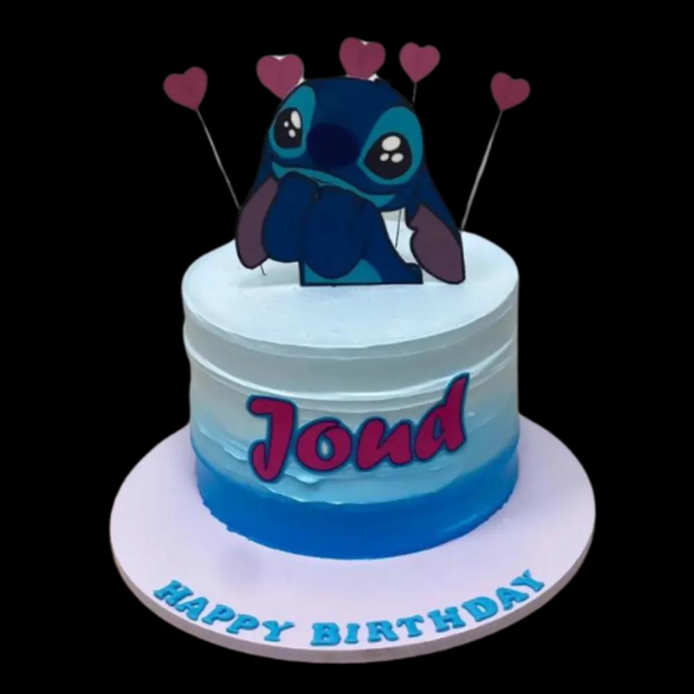 Cake with white and blue creamundefined