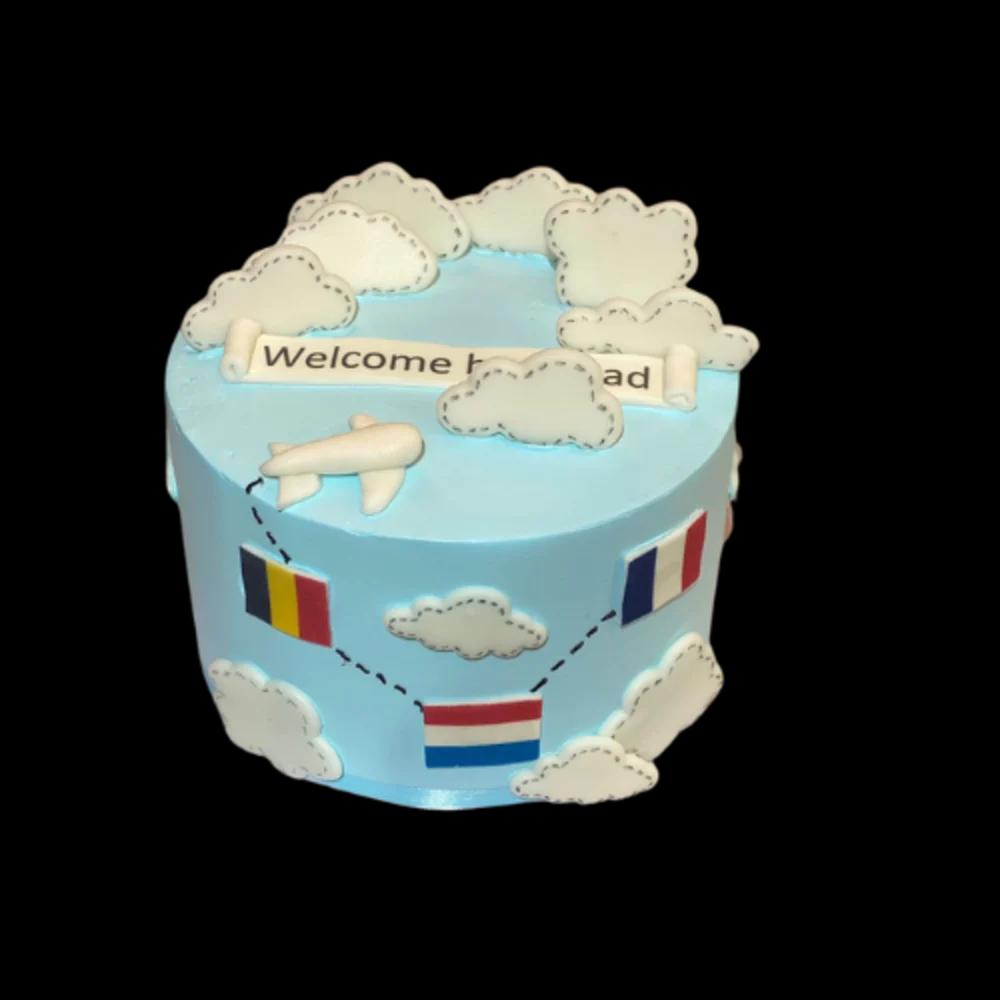 Thank God for the safe arrival cake
