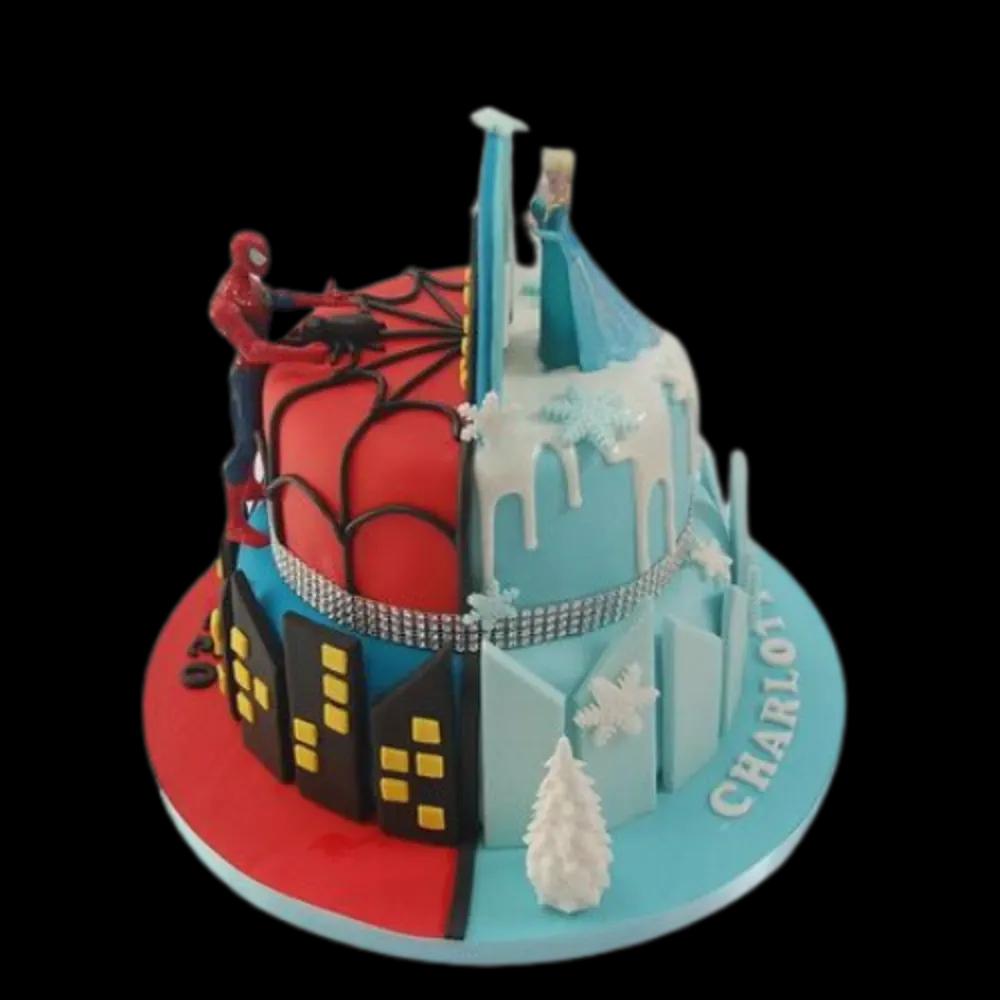 Elsa cake with Spider-Man..undefined