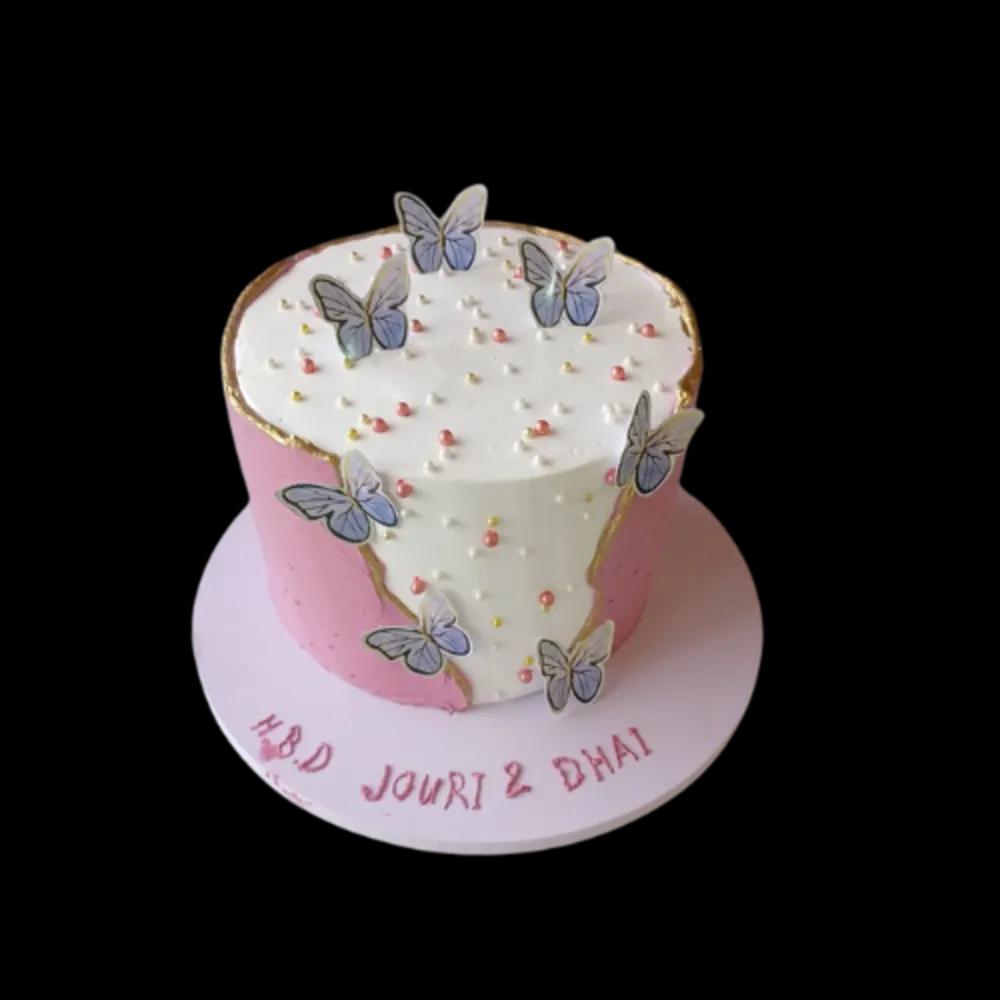 Pink butterfly cakeundefined