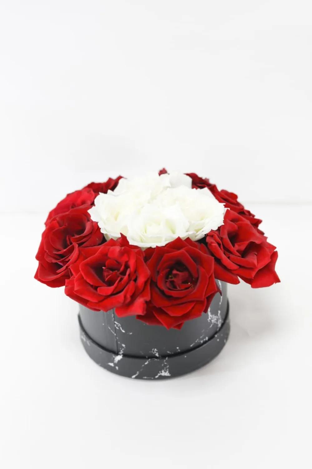 A box of elegant, colorful flowersundefined