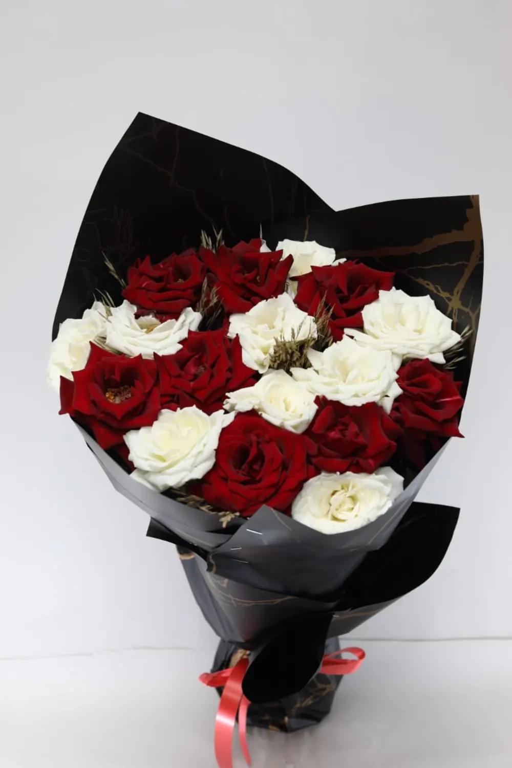 Bouquet of white and colorful roses 6undefined