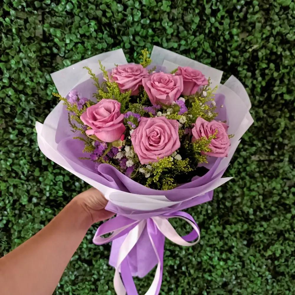 HR0602 Purple Rose Bouquet 1undefined