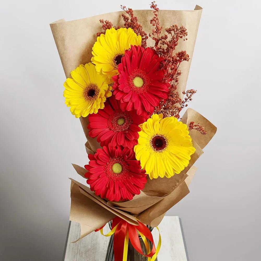 Bouquet of Yellow and red gerberasundefined
