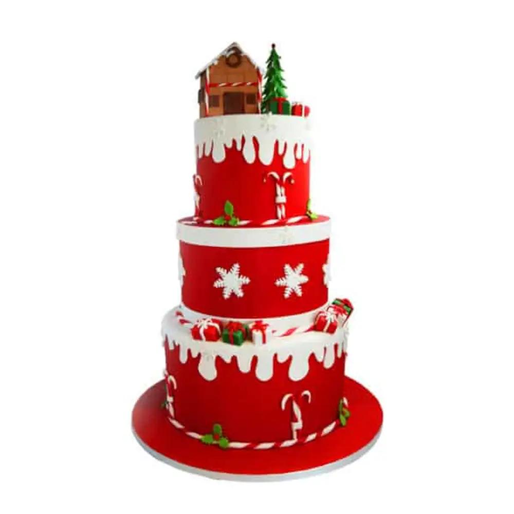 Snowflakes Cake | Christmas Cakesundefined