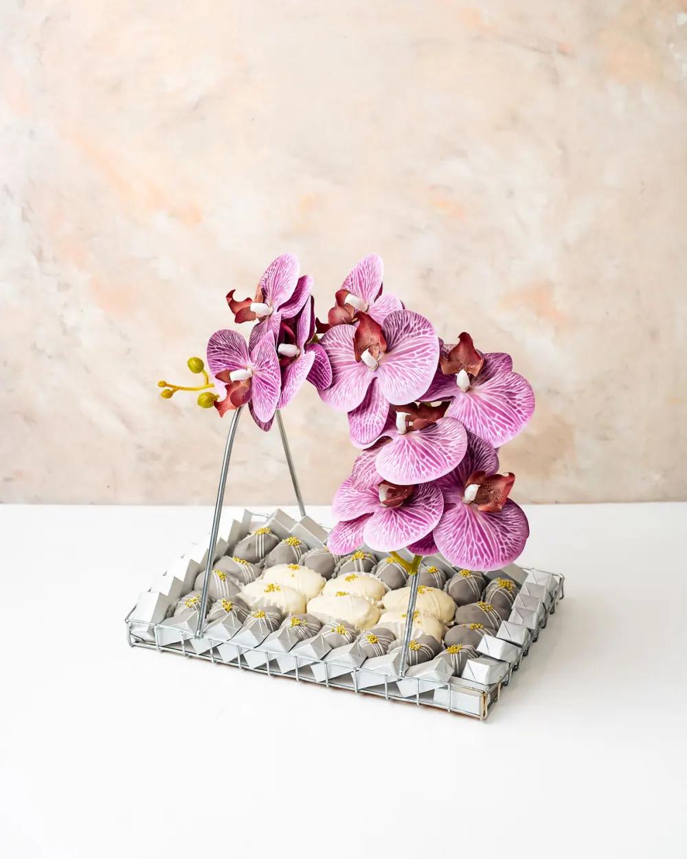 Lilac Orchid Gift Arrangement by NJDLilac Orchid Gift Arrangement, Luxury Orchid Gift, Orchid Flowers UAE, تنسيق أوركيد ليلك, هدية أوركيد فاخرة, زهور الأوركيد في الإمارات