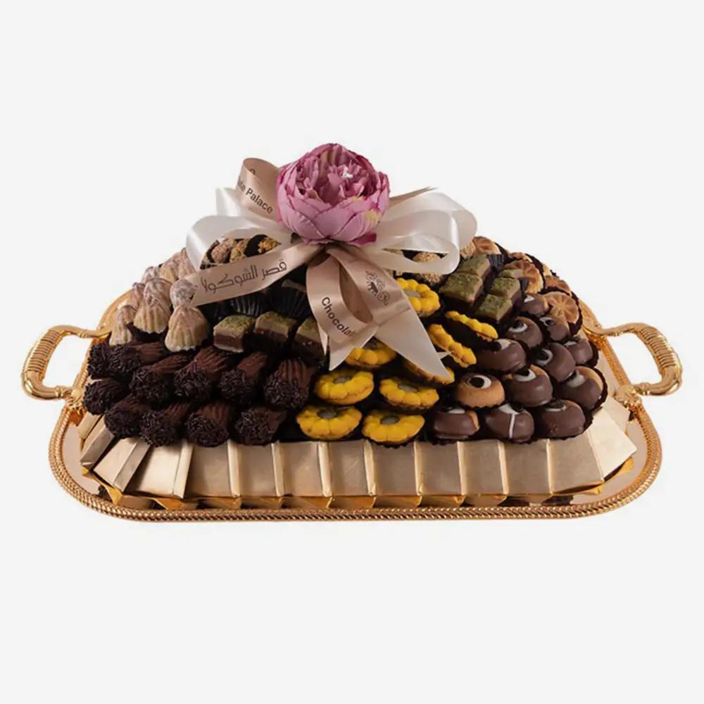 Mixed chocolate and petit four trayMixed Chocolate and Petit Four Tray, Luxury Dessert Tray, Gourmet Chocolate & Petit, صينية شوكولاتة وبيتي فور, صينية حلويات فاخرة, شوكولاتة وبيتي فور الإمارات