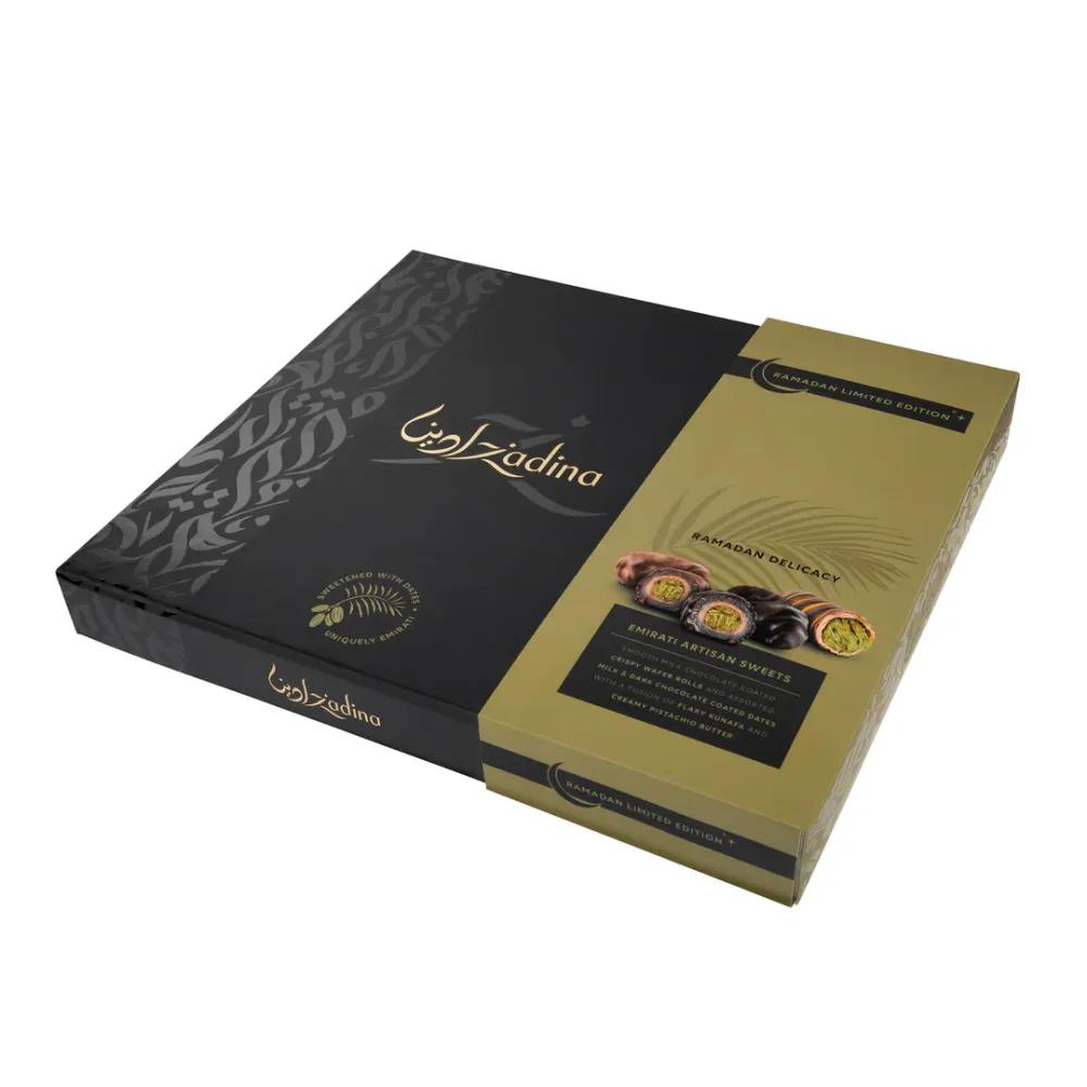 Premium Assorted Pistachio Kunafa Dates & Wafers Box - 400g Regular pricePistachio Kunafa Chocolate Box, Premium Assorted Chocolate, Luxury Gift Box, علبة شوكولاتة بالفستق والكنافة, شوكولاتة مشكلة فاخرة, علبة هدايا فاخرة