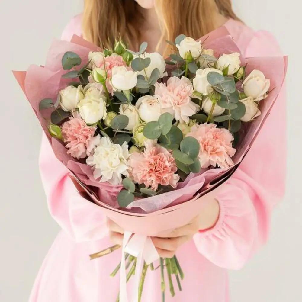Mix pink with white.