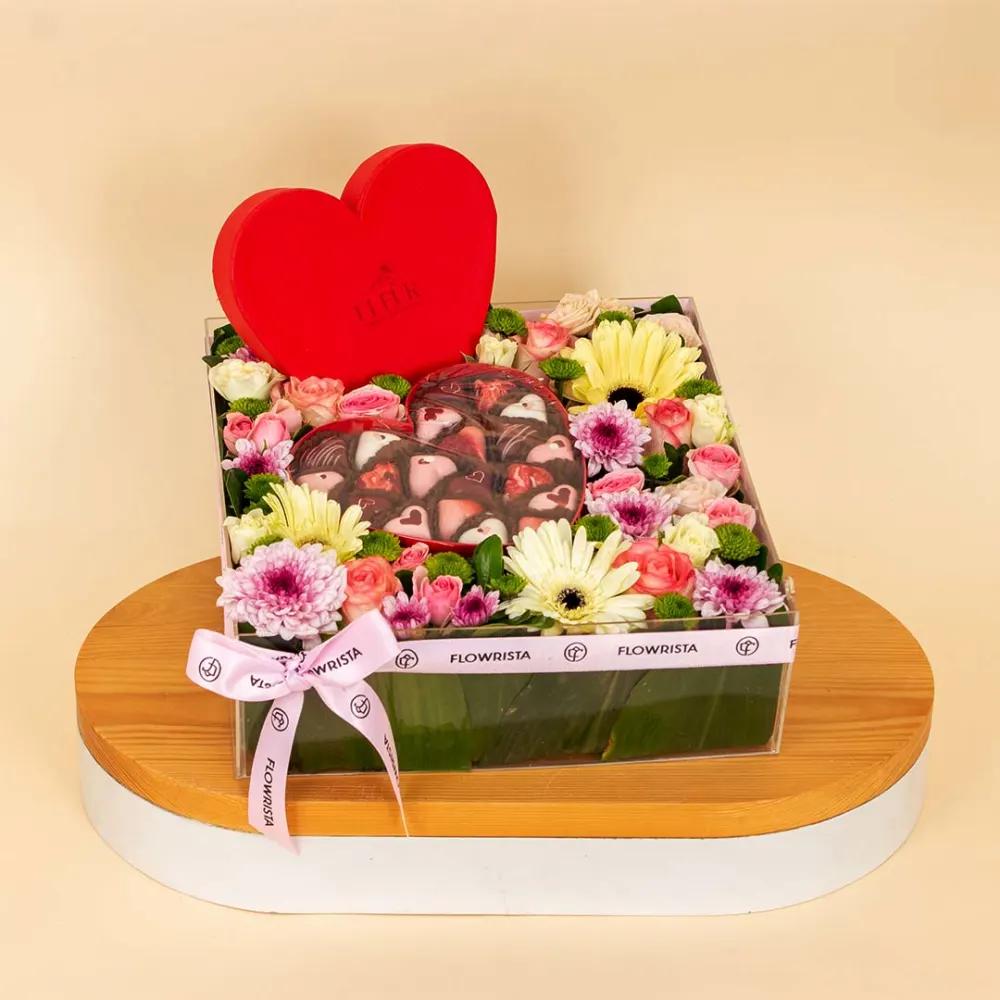 Fleur Belgian Chocolate Box & Luxury Flower Box