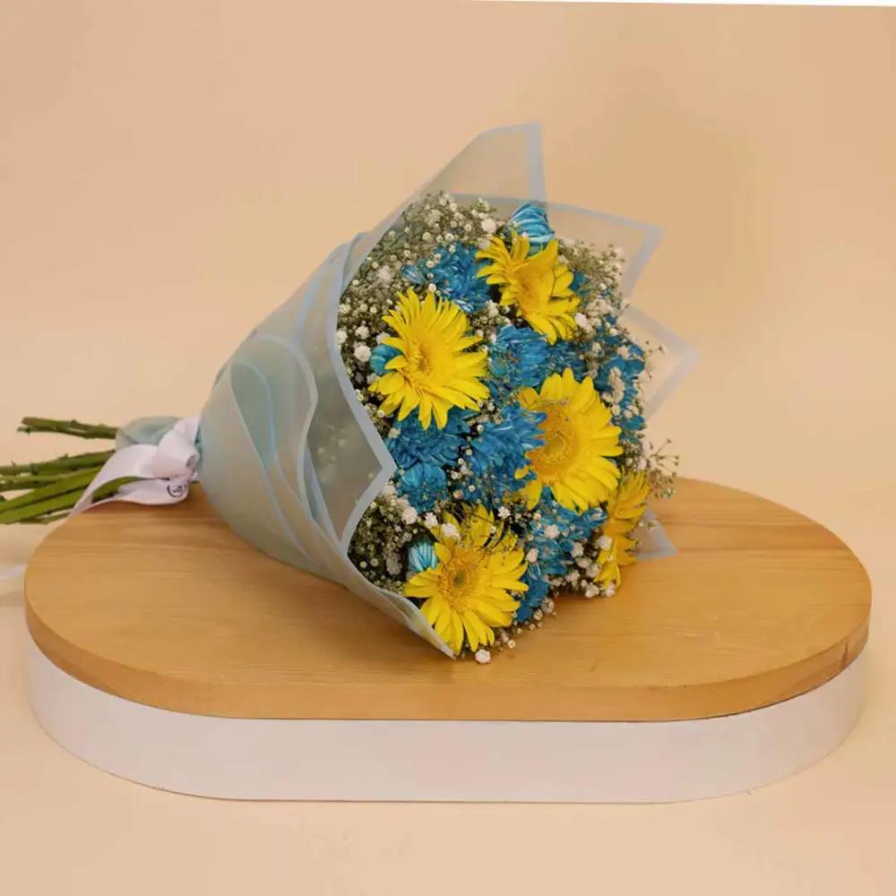 Flowrista | Blue Chrysanthemum & Yellow Gerbera Bouquet