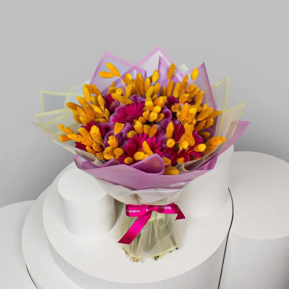Gerbera & Lollipop Chrysanthemum Hand Bouquet