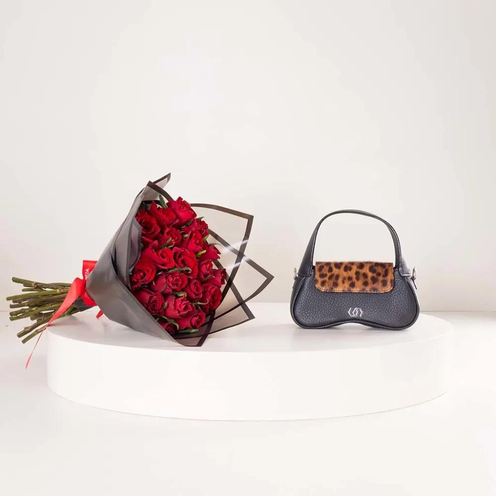 Cocan Black Tiger Bag & 20 Red Roses