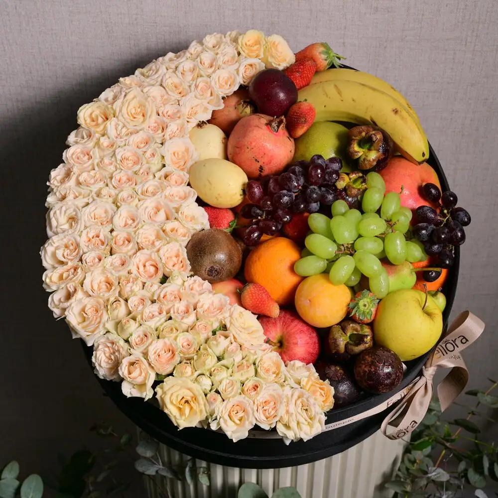 Fruits And Flowers Moon Box Arrangement 7547