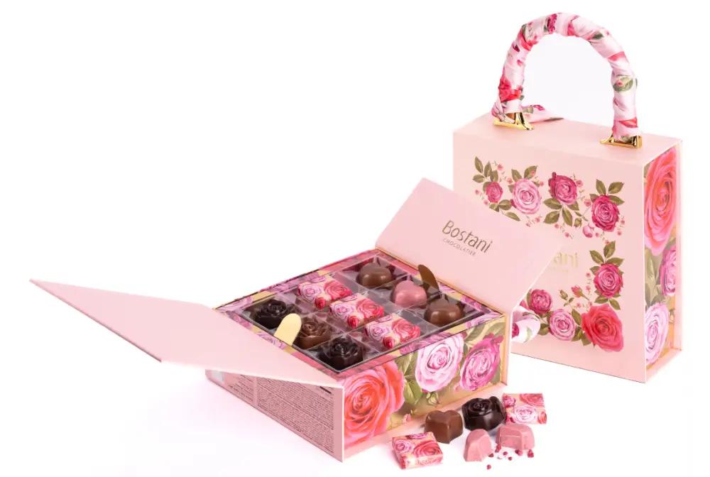 Large Rose Bag Chocolate BoxChocolate Gift Box, Luxury Gift, Premium Chocolate Gift, بوكس شوكولاتة, هدية فاخرة, هدية شوكولاتة