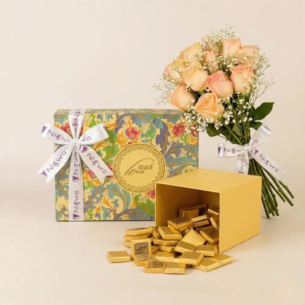 chocolate loose (wafer chocolate) with flowers box