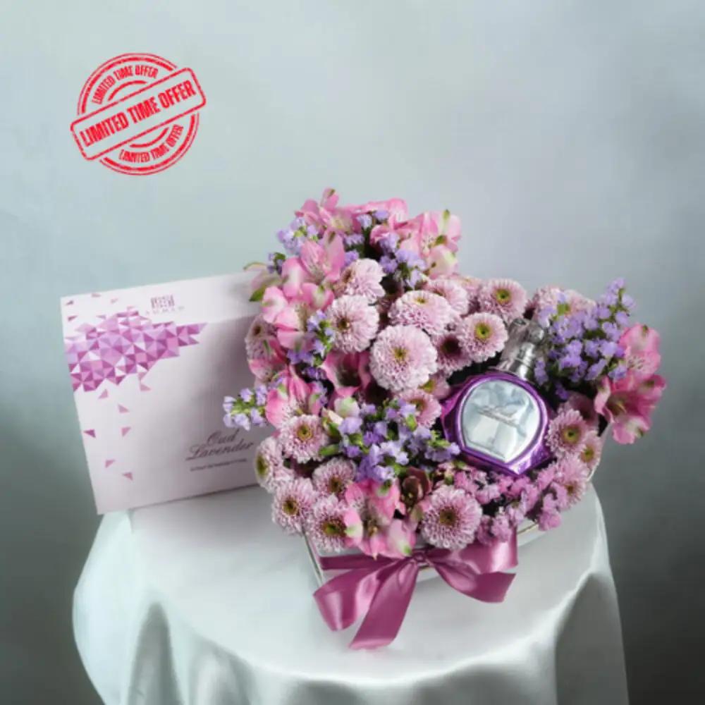Ahmed Al Maghribi Lavender Kiss Flowers Gift Box