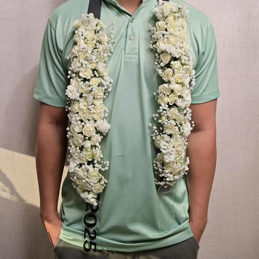 Floral Necklace (Graduation, Celebration, Special Occasions)-C 6826Graduation Gift, Graduation Celebration Gift, Floral Graduation Accessory, هدية تخرج, هدية احتفال بالتخرج, إكسسوار تخرج بالزهور