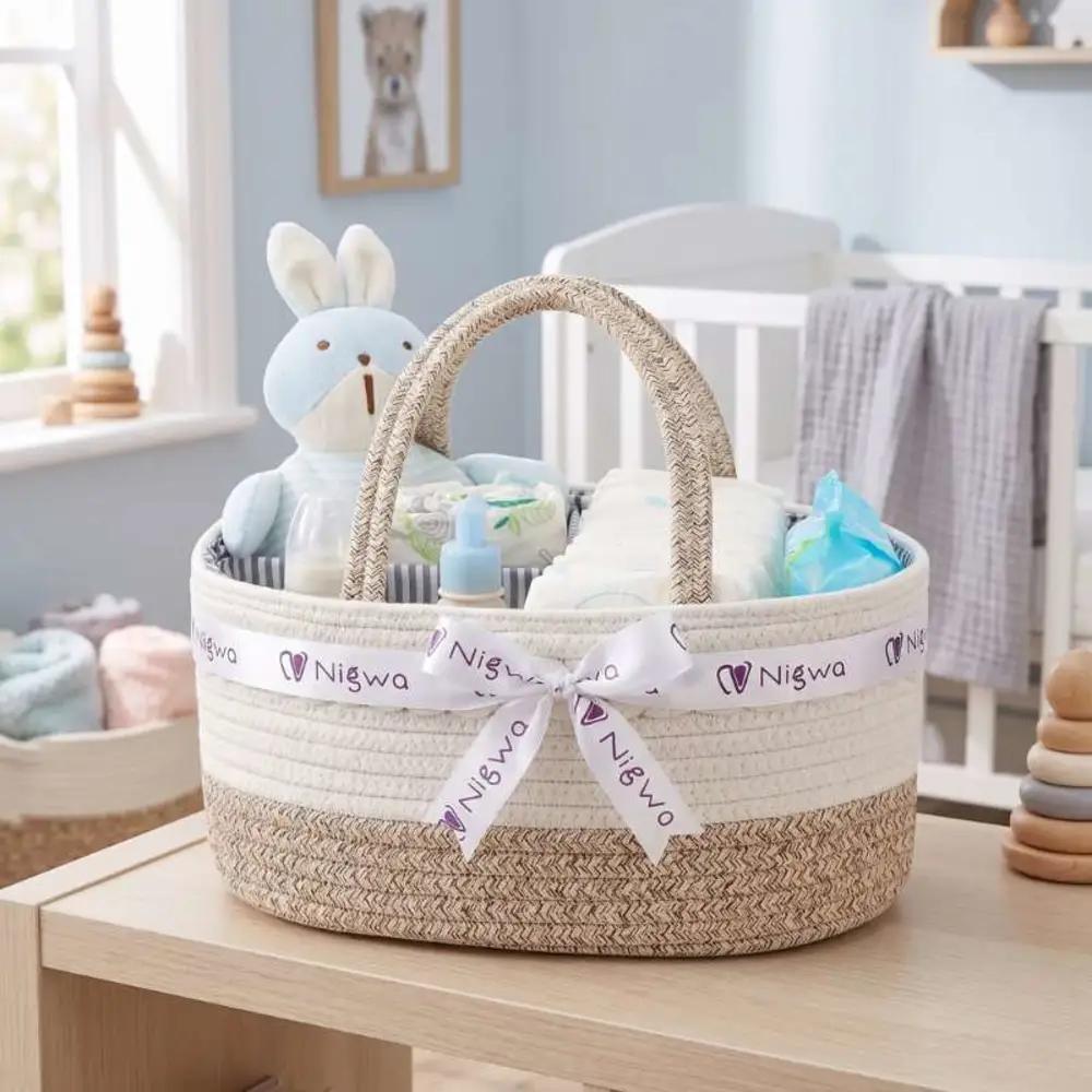 Little Story – Cotton Rope Diaper CaddyNewborn Gift, Welcome Baby Gift, Baby Gift, هدية مولود جديد, هدية استقبال مولود, هدية أطفال