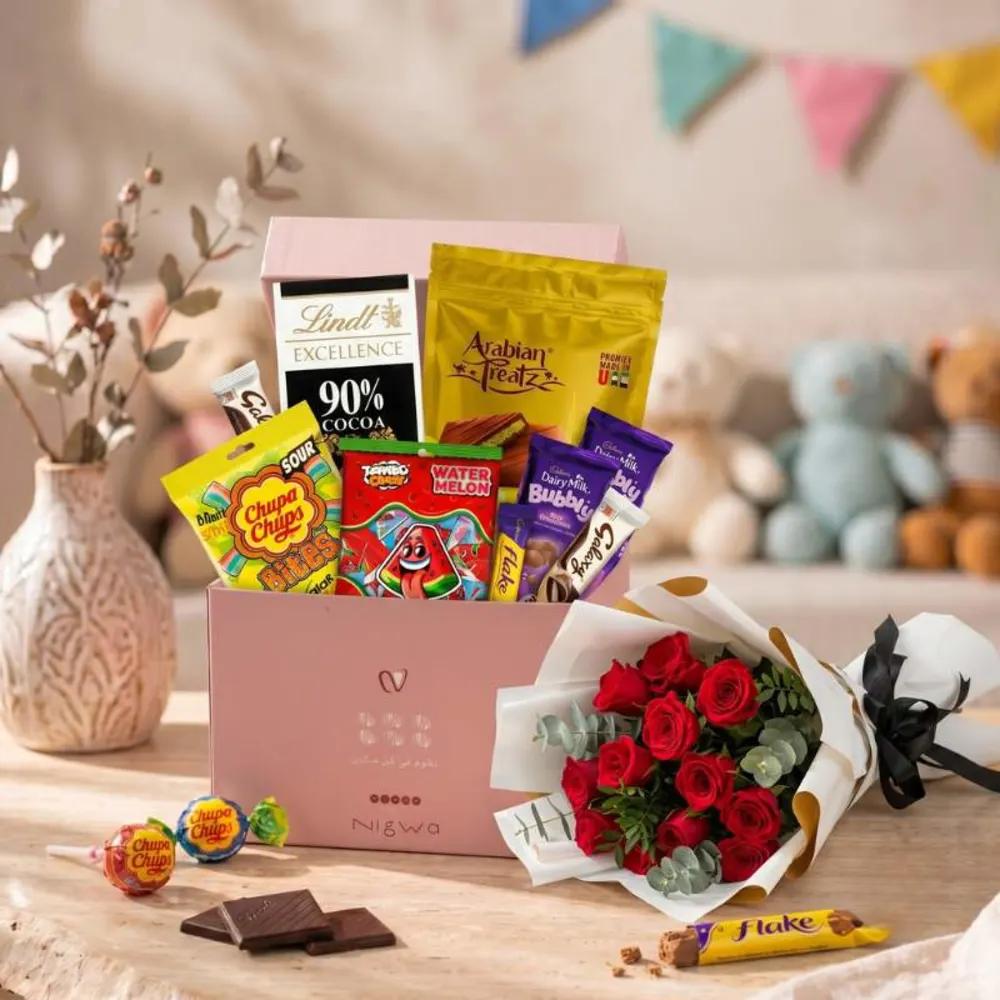 weet Harmony & Red Roses Gift SetGraduation Gift, Graduation Celebration Gift, Flower Gift, هدية تخرج, هدية احتفال بالتخرج, هدية ورد