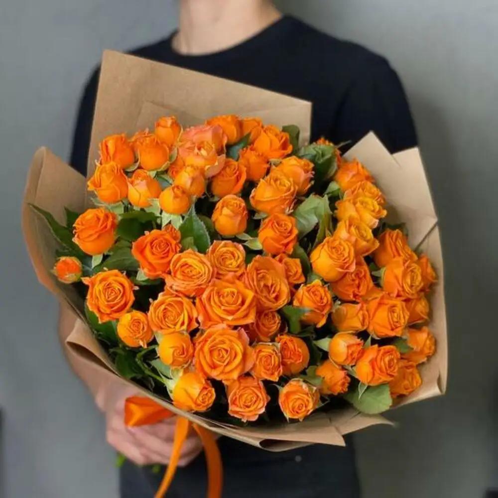 25 Orange Spray Roses-1835