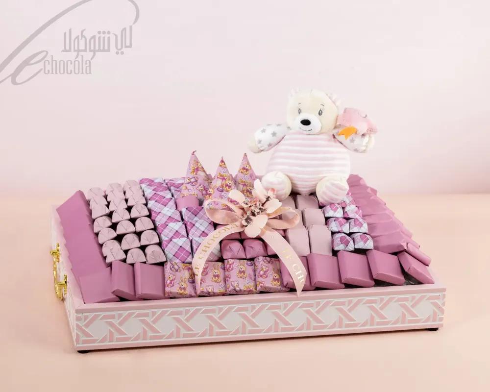 Belgian chocolate for newborn girl 3Baby Girl Gift, Welcome Baby Gift, Baby Gift, هدية مولود بنت, هدية استقبال مولودة, هدية أطفال