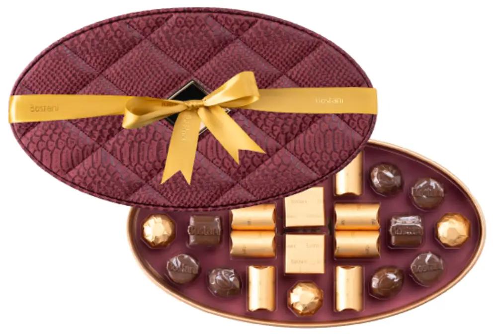 Maroon Small Oval Leather Box